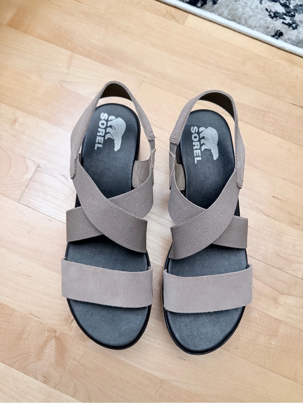 Sorel Taupe Elastic-Strap Women's Sandals